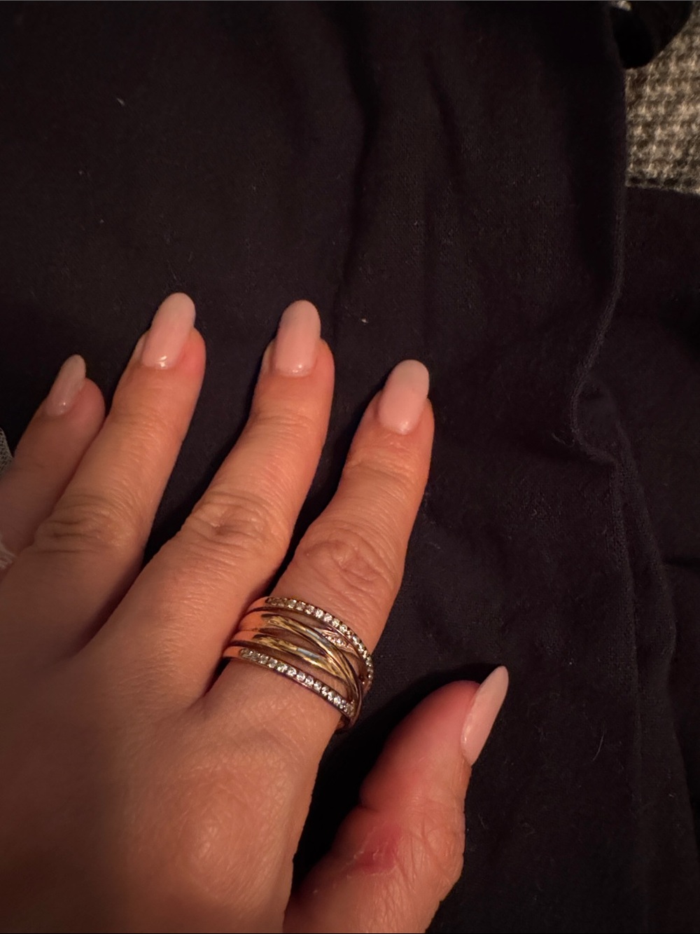 Swarovski Gold-Tone Multi-Band Crystal Ring